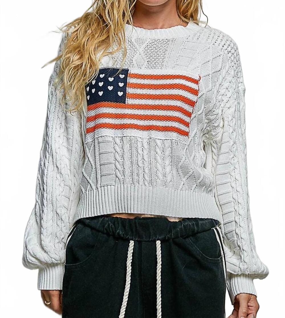 NEW POL freedom long sleeve sweater in ivory